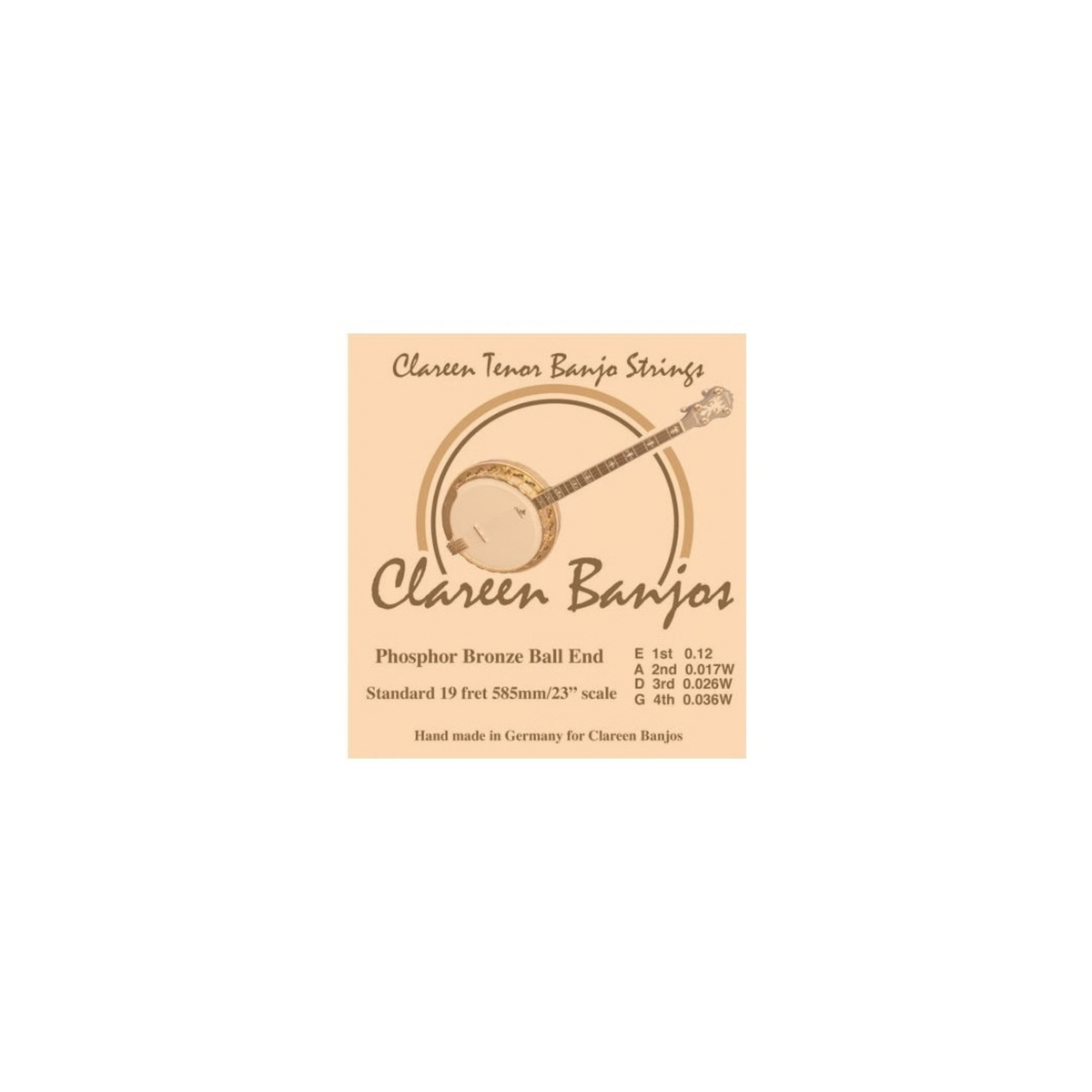 Clareen Tenor Banjo Strings PB Ball End Standard 19 Fret