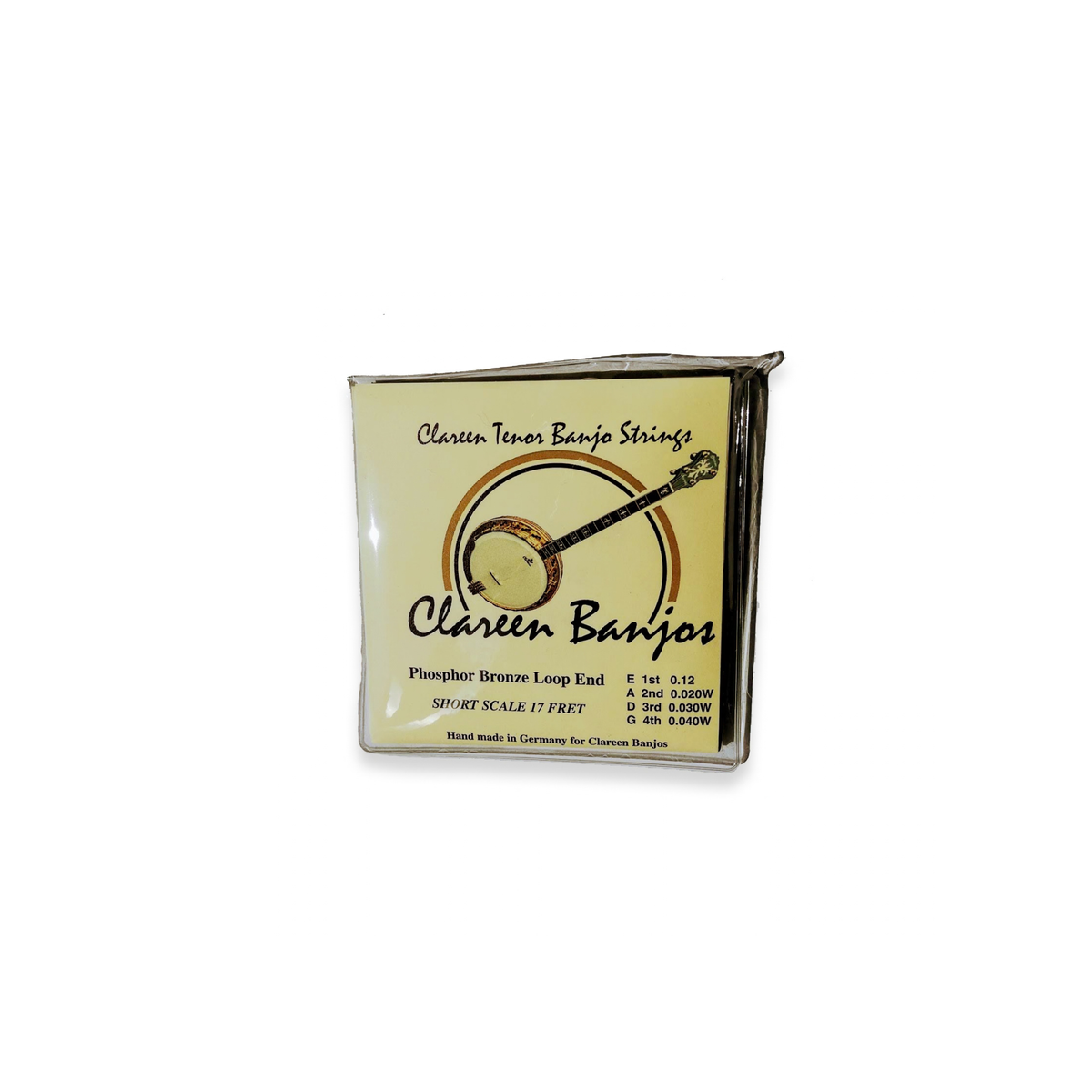 Clareen Tenor Banjo Strings Phosphor Bronze Loop End Short Scale 17 Fret