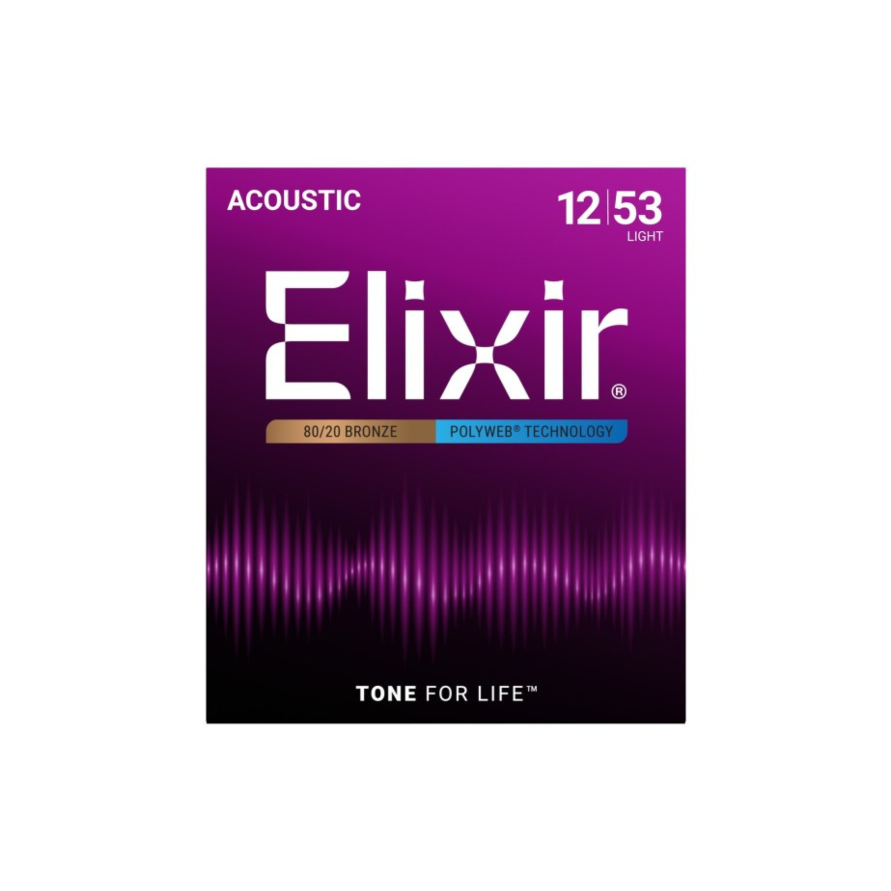 Elixir Acoustic Bronze Polyweb, Custom Light 12-53